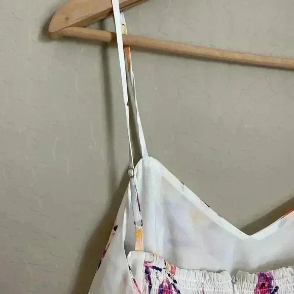 Parker Floral‎ Flowy Tank Top White Size Large - Picture 7 of 10